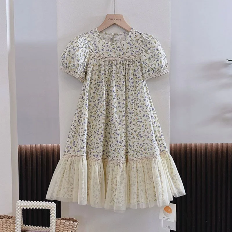 Girls' Floral Print Dress Summer 2026 New Medium-Large Child Gown Teenager Bubble Sleeve Lace-Panel Princess Vestidos 4-14Y
Girls' Floral Print Dress Summer 2026 New Medium-Large Child Gown Teenager Bubble Sleeve Lace-Panel Princess Vestidos 4-14Y