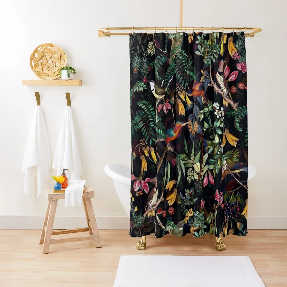 Vintage tropical sing birds and fruits pattern black Shower Curtain For The Bathroom Cover Modern Bathroom Accessories Curtain
Vintage tropical sing birds and fruits pattern black Shower Curtain For The Bathroom Cover Modern Bathroom Accessories Curtain