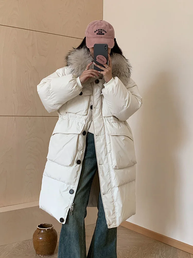 2024 New Winter Women Long Puffer Warm Jacket Real Raccoon Fur Hooded Duck Down Coat Female Feather Waterproof Parka
2024 New Winter Women Long Puffer Warm Jacket Real Raccoon Fur Hooded Duck Down Coat Female Feather Waterproof Parka