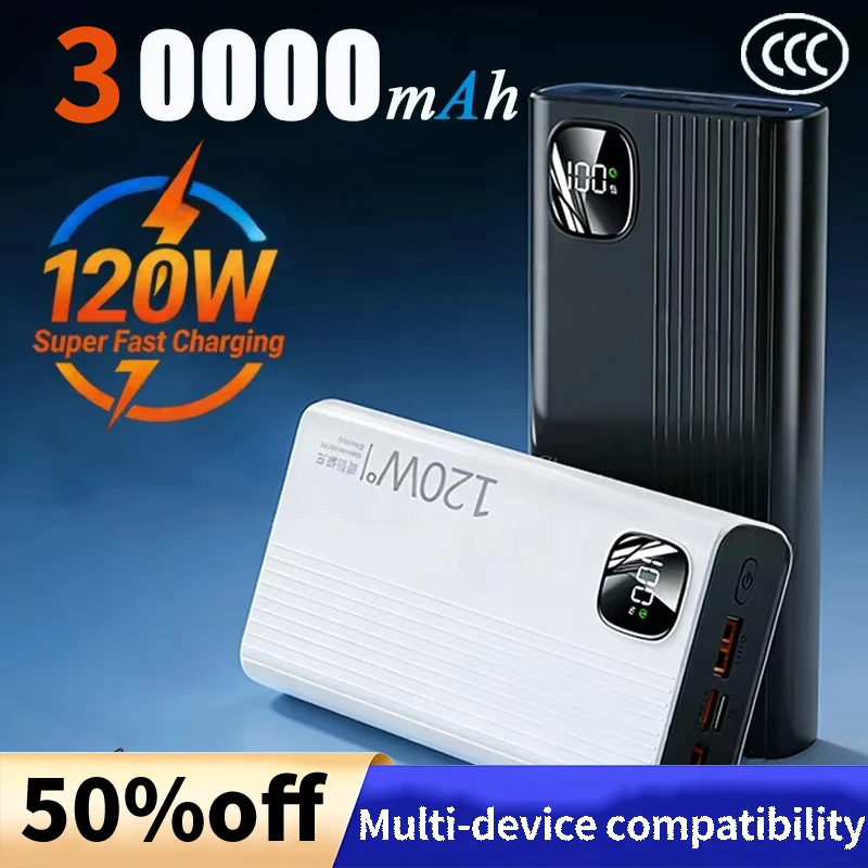 New 30000mAh 120W Power Bank High Capacity Super Fast Charging Portable Battery Charger For iPhone Samsung Huawei Hot 2026
New 30000mAh 120W Power Bank High Capacity Super Fast Charging Portable Battery Charger For iPhone Samsung Huawei Hot 2026