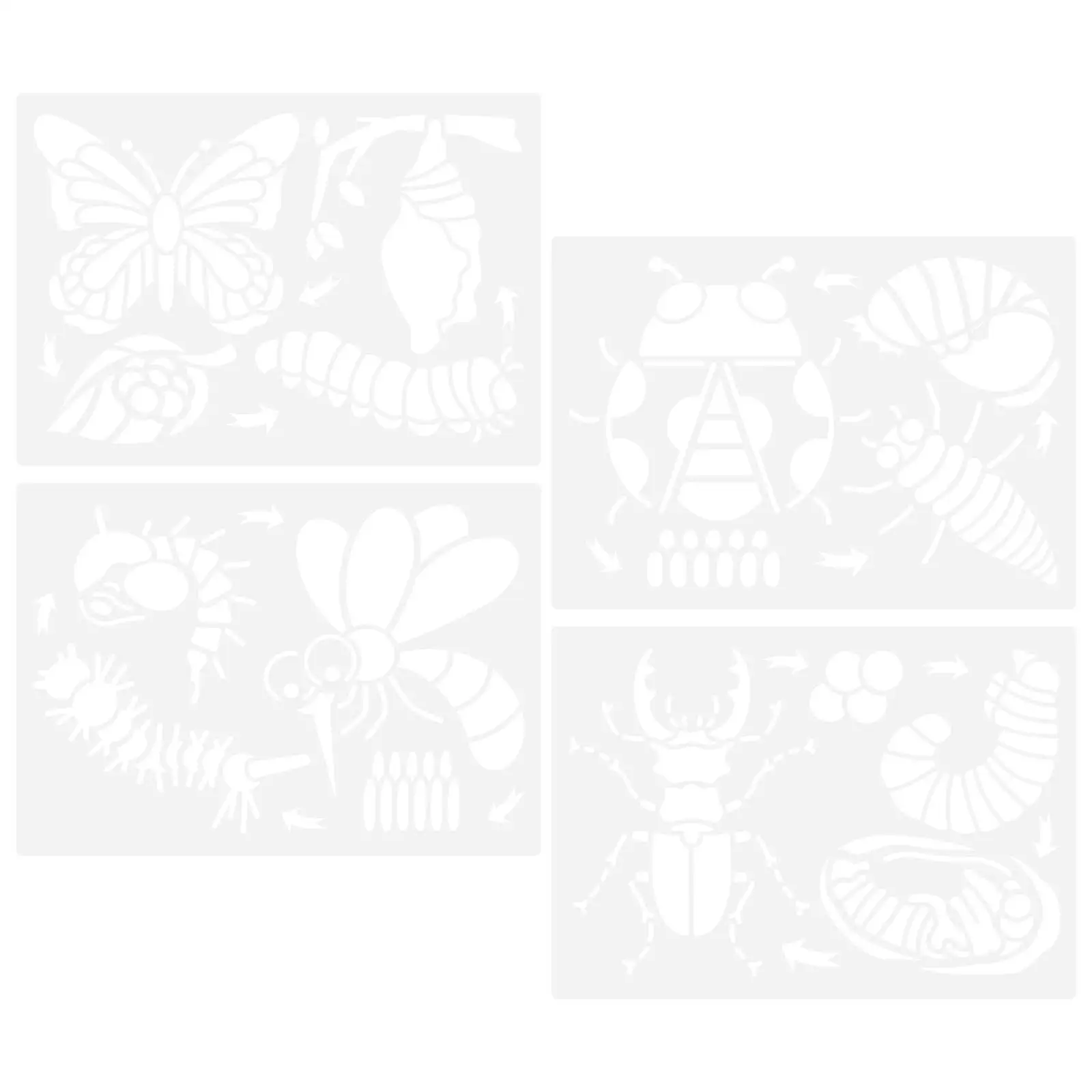 4 Sheets Animal Growth Cycle Painting Template Kids PET DIY Stencil Safe Environmentally Time Insect Growth
4 Sheets Animal Growth Cycle Painting Template Kids PET DIY Stencil Safe Environmentally Time Insect Growth