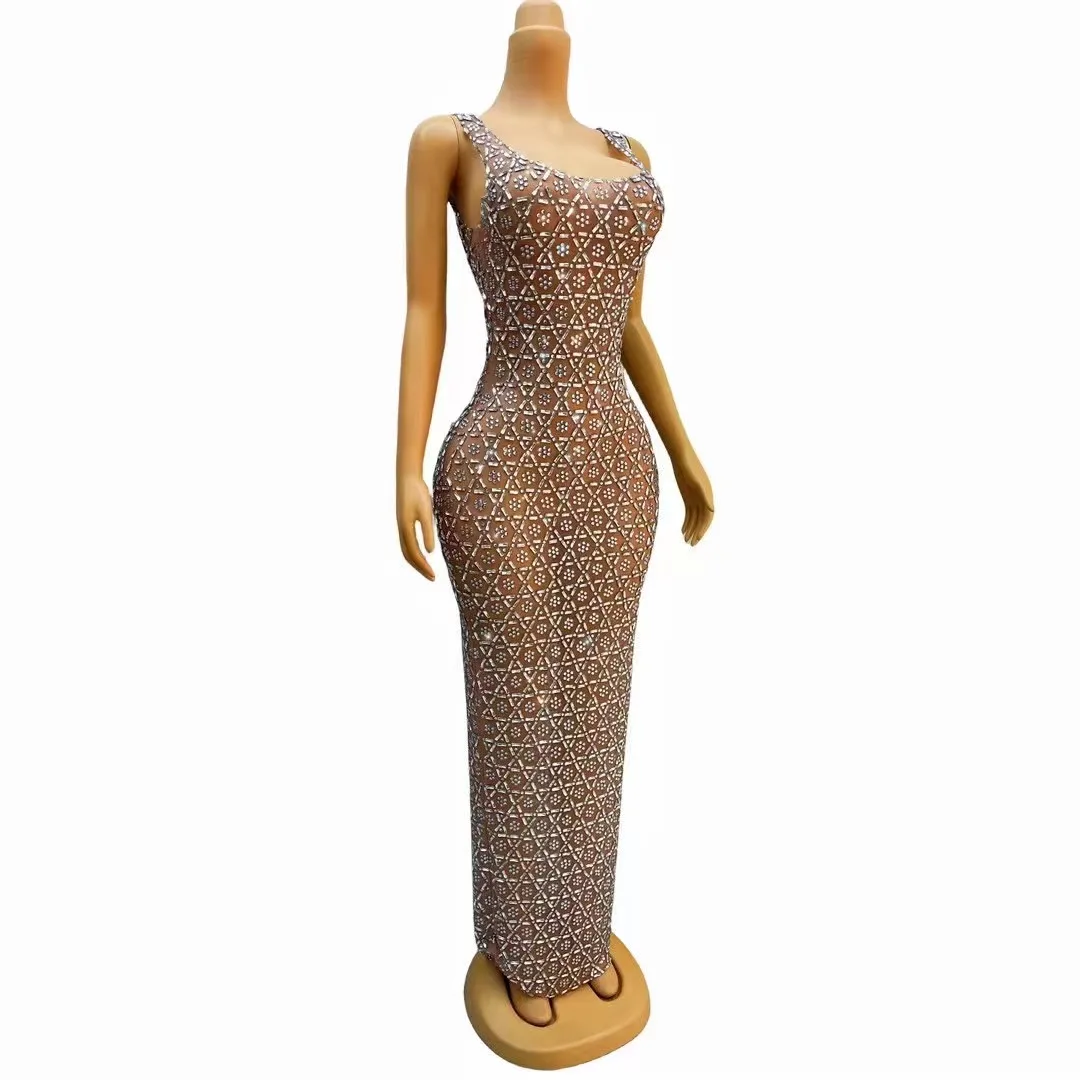 Luxury Silver Rhinestones Birthday WeddingLong Dress Celebrity Singer Transparent MeshModel Stage Catwalk Costume Liujiaoqun
Luxury Silver Rhinestones Birthday WeddingLong Dress Celebrity Singer Transparent MeshModel Stage Catwalk Costume Liujiaoqun