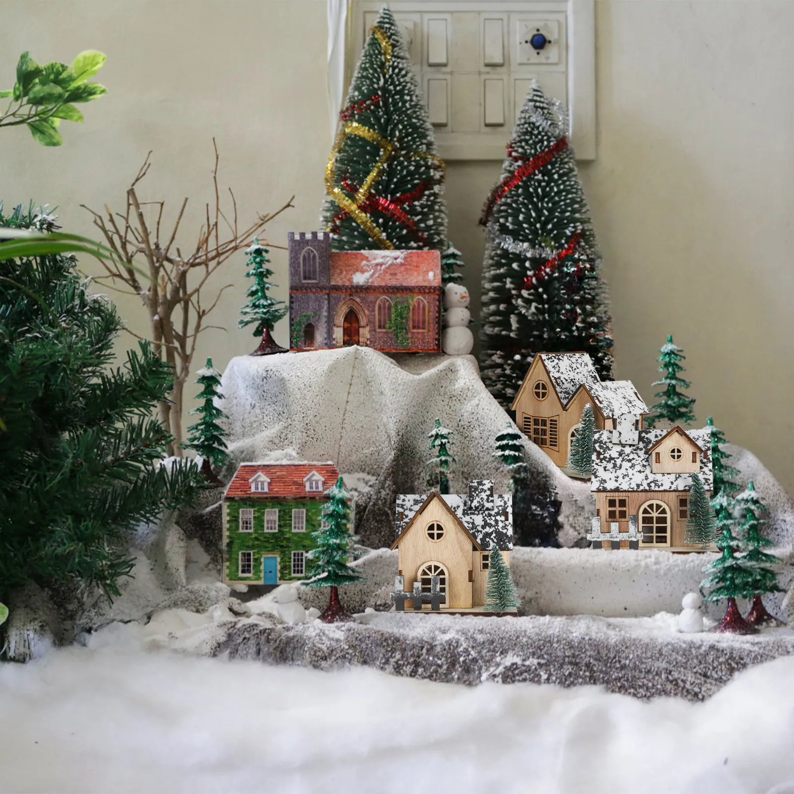 3Pcs Glowing Wooden Christmas Houses with Warm LED Lights Miniature Rustic Village Houses for Crafting Christmas Village
3Pcs Glowing Wooden Christmas Houses with Warm LED Lights Miniature Rustic Village Houses for Crafting Christmas Village
