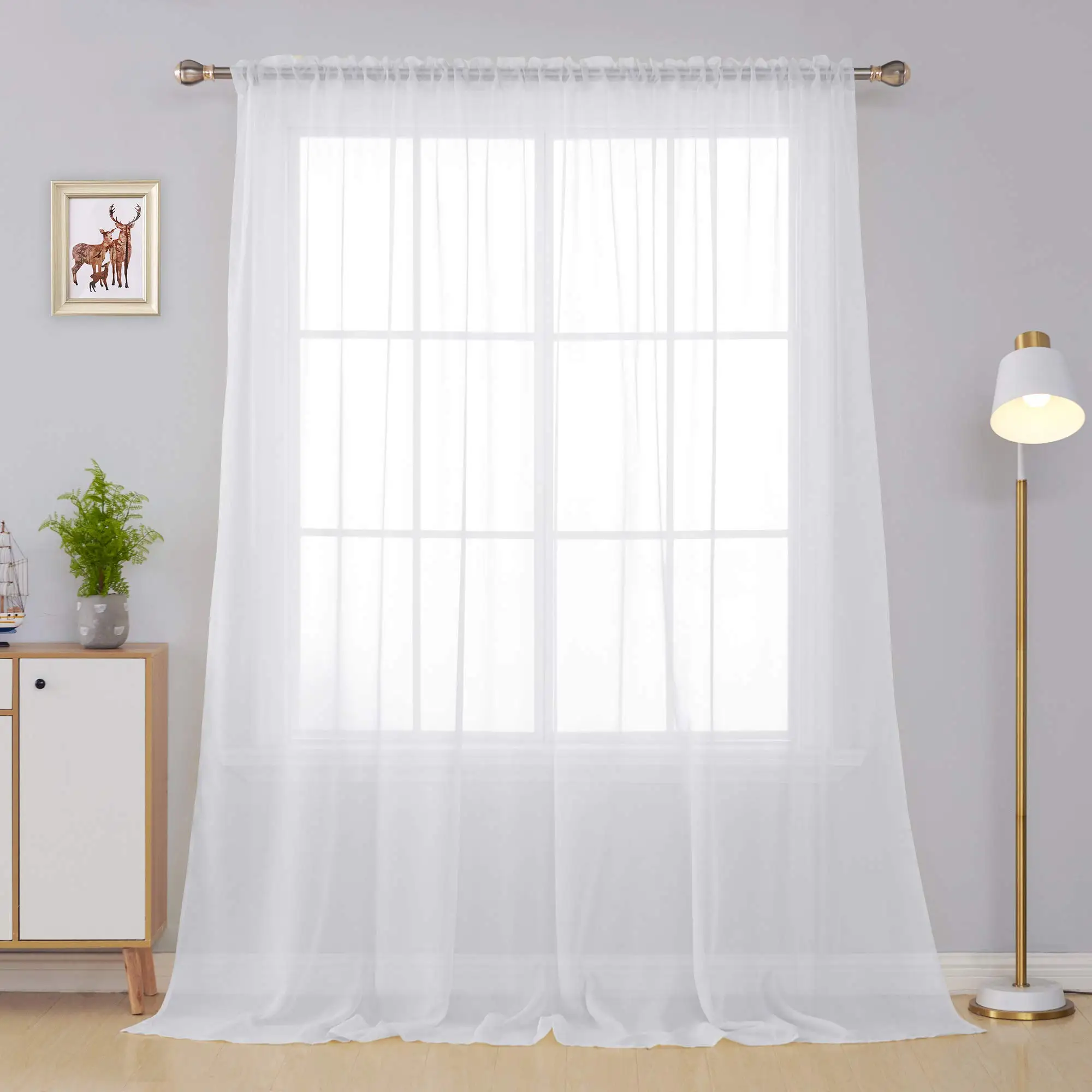 Deconovo White Wide Sheer Curtains Rod Pocket Voile Drape Curtains for Patio Door 1 Panel
Deconovo White Wide Sheer Curtains Rod Pocket Voile Drape Curtains for Patio Door 1 Panel