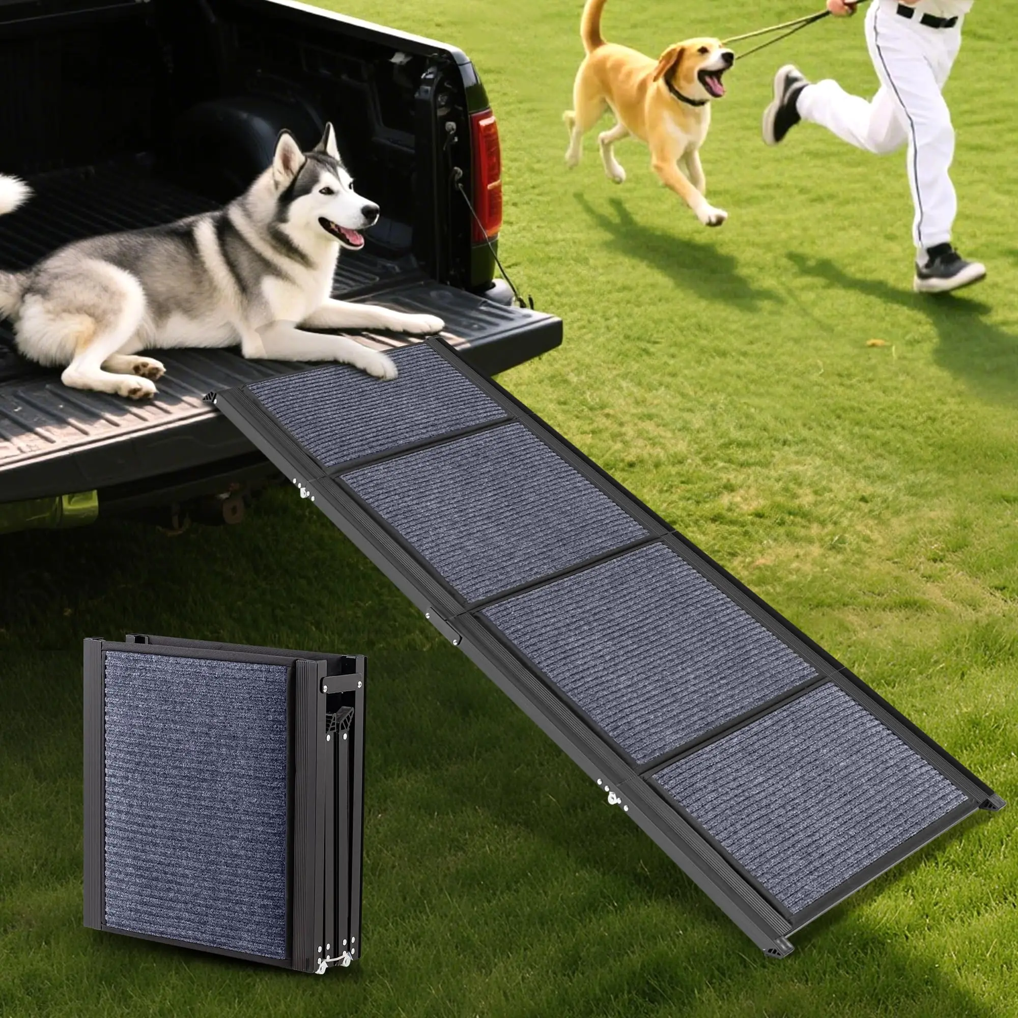 Portable Dog Ramp for Car Extra Long Folding Dog Ramp Anti-Slip Felt Surface Lightweight Pet Ramps for Large Dogs Up to 250LBS
Portable Dog Ramp for Car Extra Long Folding Dog Ramp Anti-Slip Felt Surface Lightweight Pet Ramps for Large Dogs Up to 250LBS