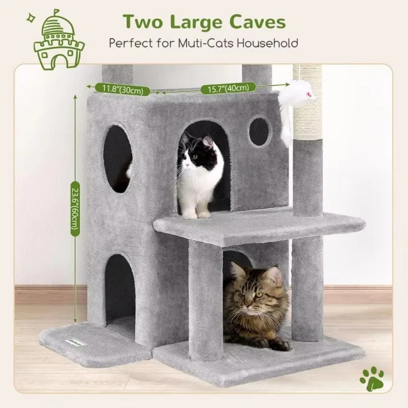 Cat Tree Tower for Indoor Cats, 50-inch Adult Cat Tree House for Large Adult Cats with Steps, Scratching Post, 2 Cat Caves
Cat Tree Tower for Indoor Cats, 50-inch Adult Cat Tree House for Large Adult Cats with Steps, Scratching Post, 2 Cat Caves