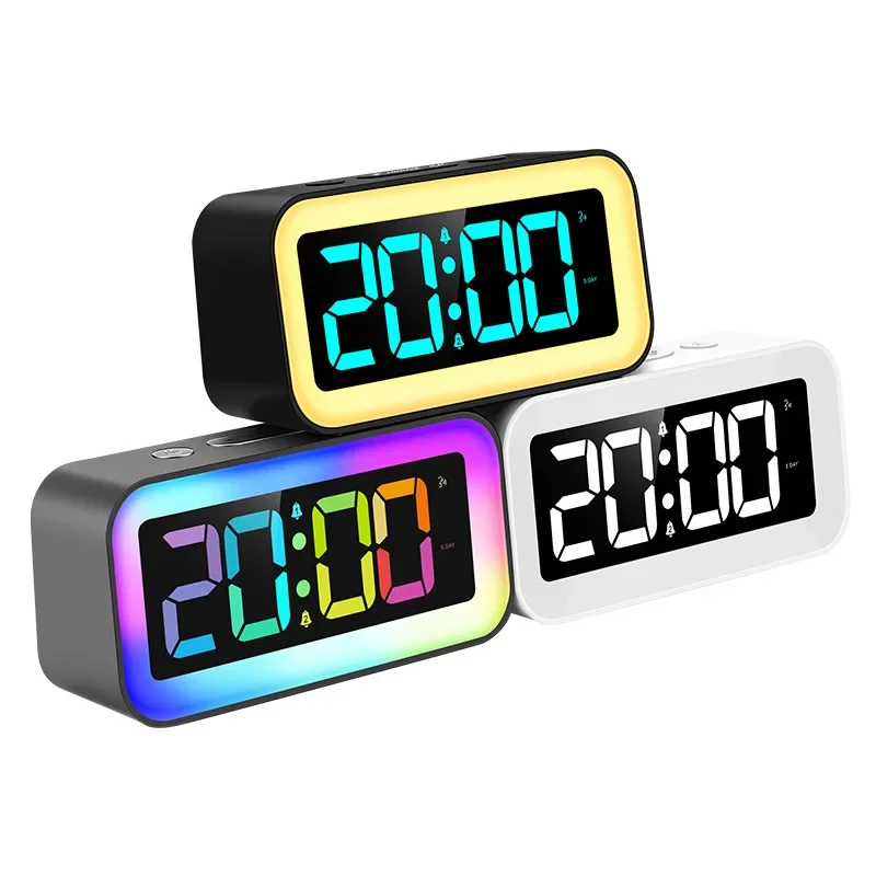 LED Digital Student Alarm Clocks Rechargeable Loud Alarm Clocks Night Light Function RGB Colorful Sound Control for Home Bedroom
LED Digital Student Alarm Clocks Rechargeable Loud Alarm Clocks Night Light Function RGB Colorful Sound Control for Home Bedroom