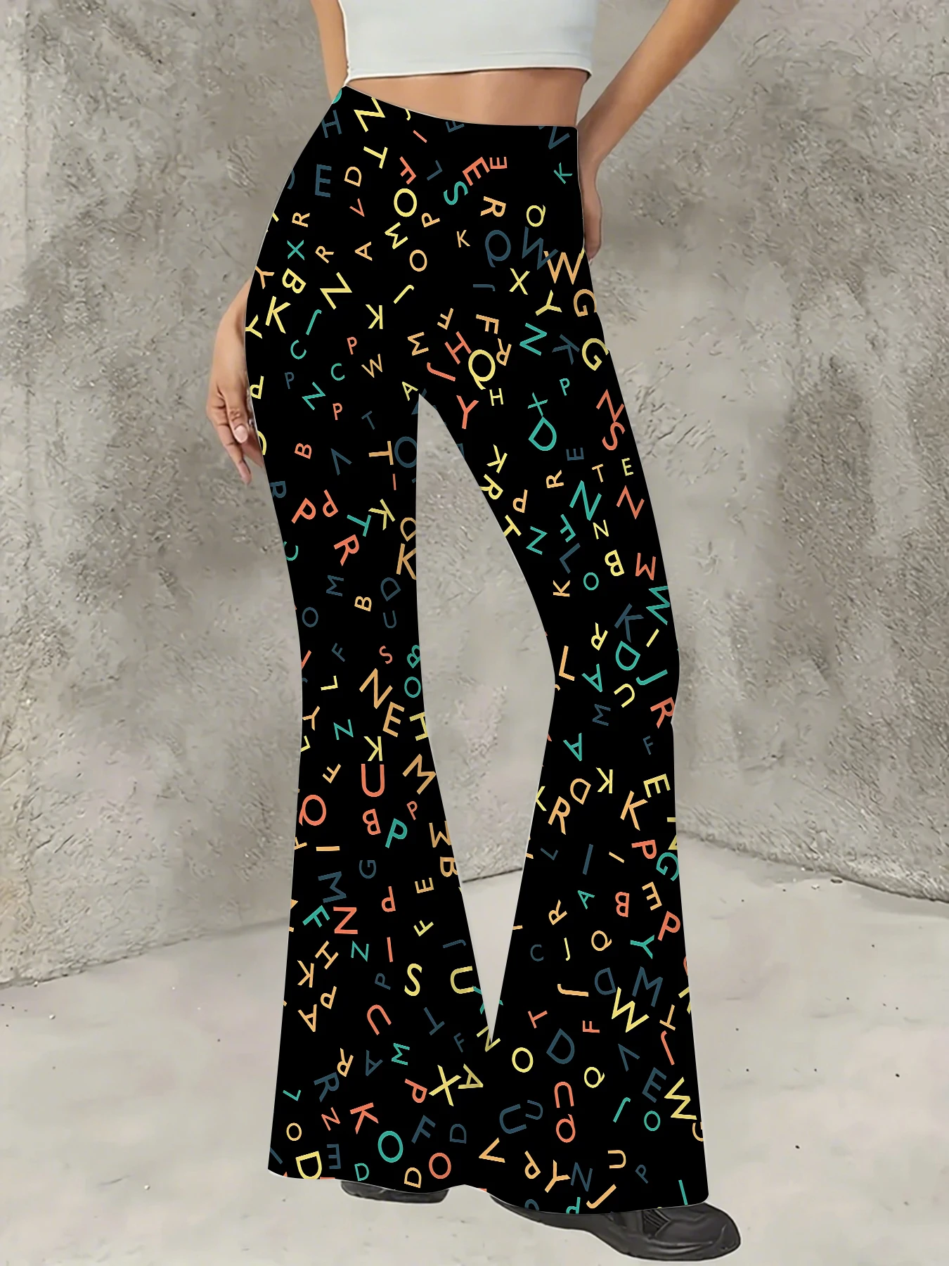 Y2K Graphic Print Flare Pants Women High Waist Knit Bell Bottom Trousers
Y2K Graphic Print Flare Pants Women High Waist Knit Bell Bottom Trousers