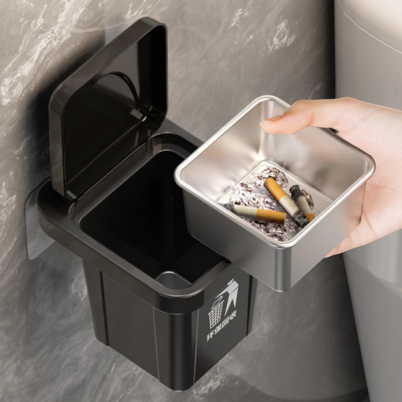 Creative Trash Can Shape Ashtray with Lid Stainless Steel Wall Hanging Ashtray Fly Ash-Proof Punch-Free Bathroom Decoration
Creative Trash Can Shape Ashtray with Lid Stainless Steel Wall Hanging Ashtray Fly Ash-Proof Punch-Free Bathroom Decoration