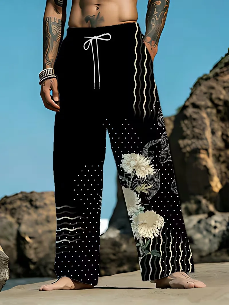 2026 Men's Retro Floral 3D Printed Straight Leg Pants, Casual Stretch Waist Drawstring Pants, Summer Beach Women's Couple Pants
2026 Men's Retro Floral 3D Printed Straight Leg Pants, Casual Stretch Waist Drawstring Pants, Summer Beach Women's Couple Pants