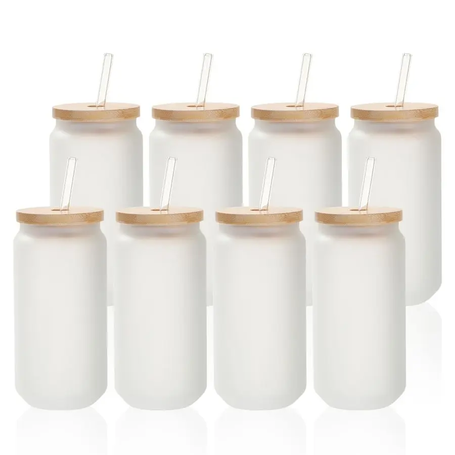 8 Pack Sublimation Glass Cans Blanks Frosted Bulk18 OZ with Bamboo Lid and Clear Glass Straw Beer Cans Wide Mouth Jar Tumbler Cu
8 Pack Sublimation Glass Cans Blanks Frosted Bulk18 OZ with Bamboo Lid and Clear Glass Straw Beer Cans Wide Mouth Jar Tumbler Cu