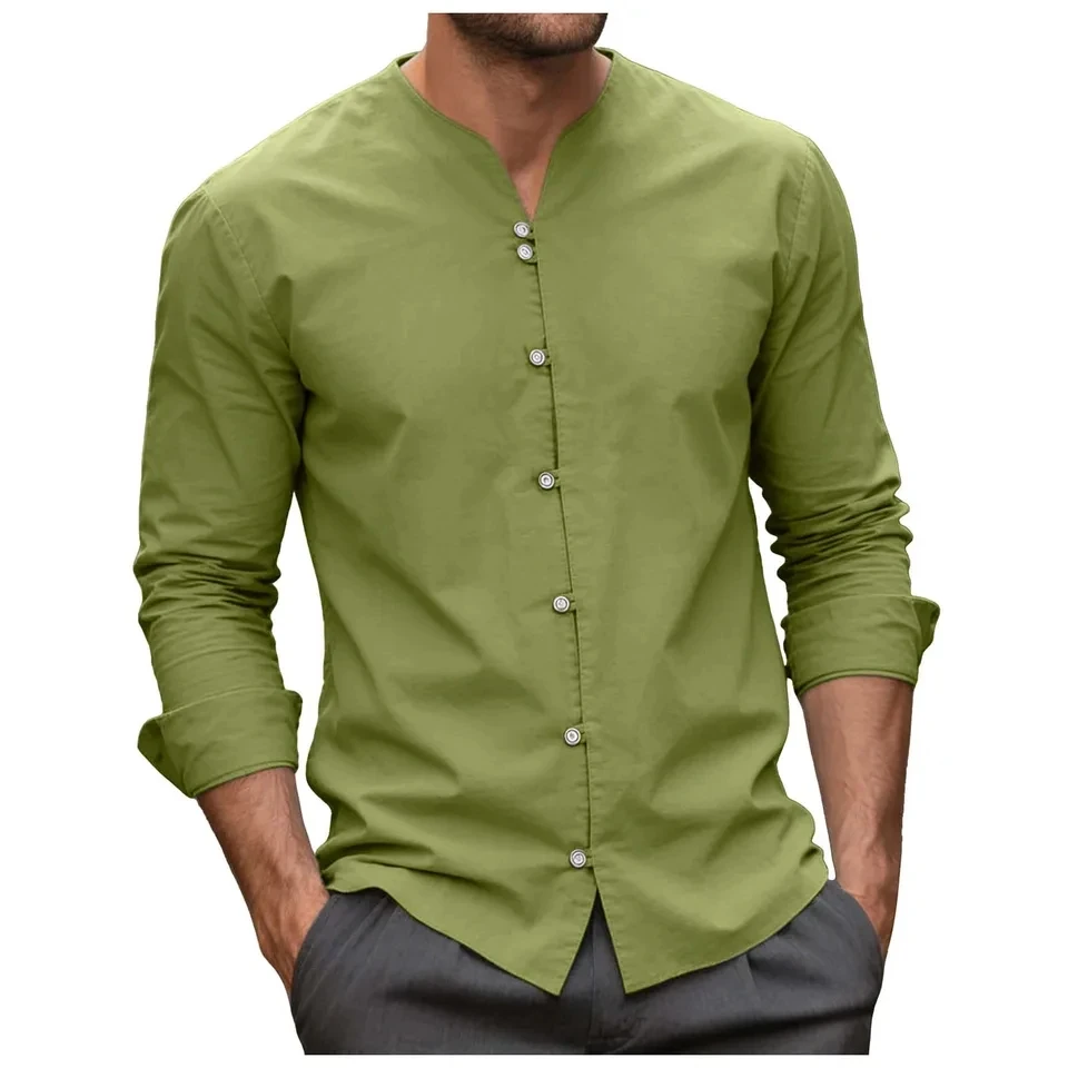 Men's Retro Cotton Linen Shirt Long-Sleeved Button Up Casual Blouse For Men Streetwear Solid Color Male Tops Mens Clothing
Men's Retro Cotton Linen Shirt Long-Sleeved Button Up Casual Blouse For Men Streetwear Solid Color Male Tops Mens Clothing