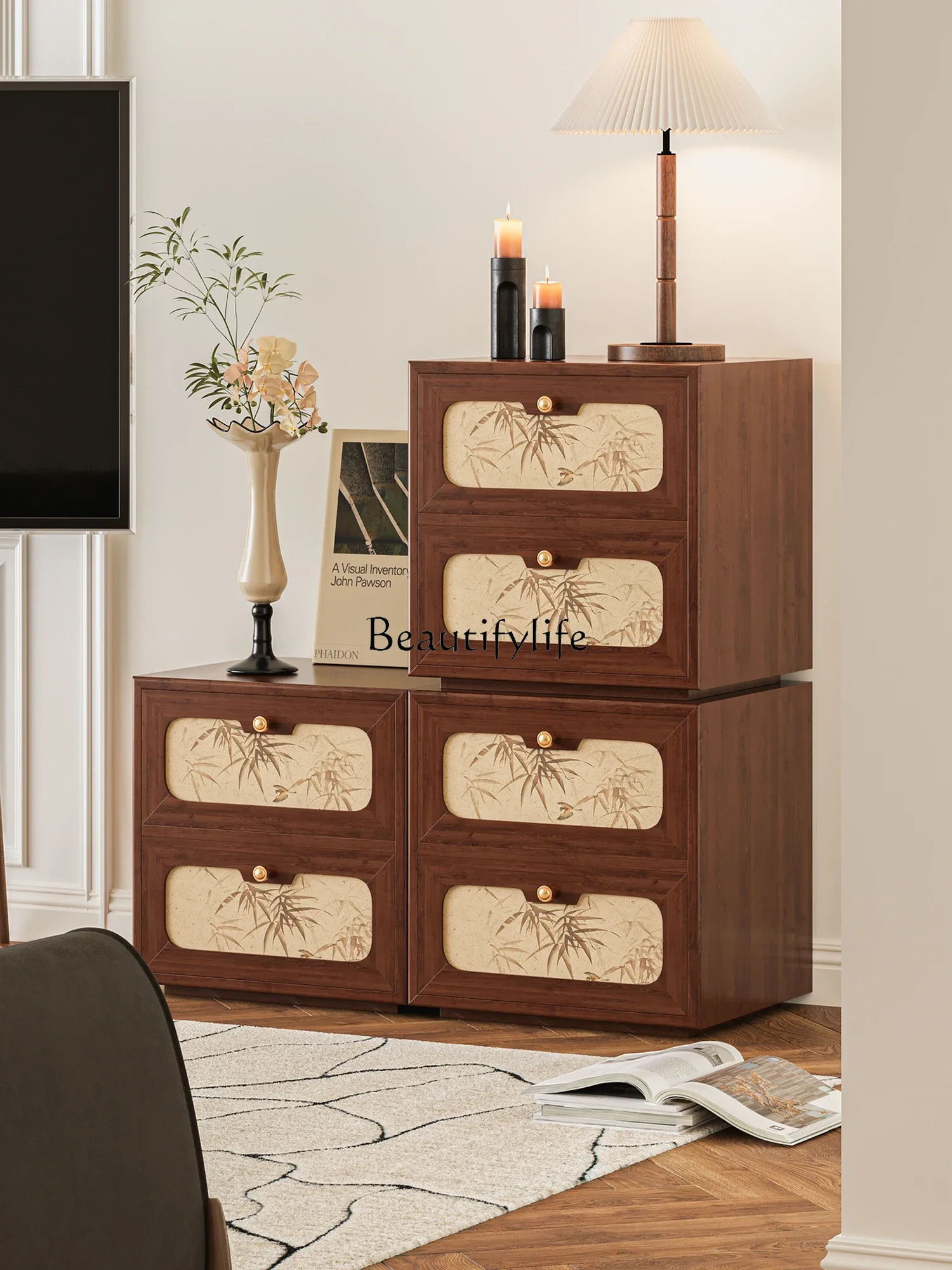 XX39Country Style and Simple Bamboo Leaf Chest of Drawers Solid Wood Combination Bedside Cabinet Movable
XX39Country Style and Simple Bamboo Leaf Chest of Drawers Solid Wood Combination Bedside Cabinet Movable