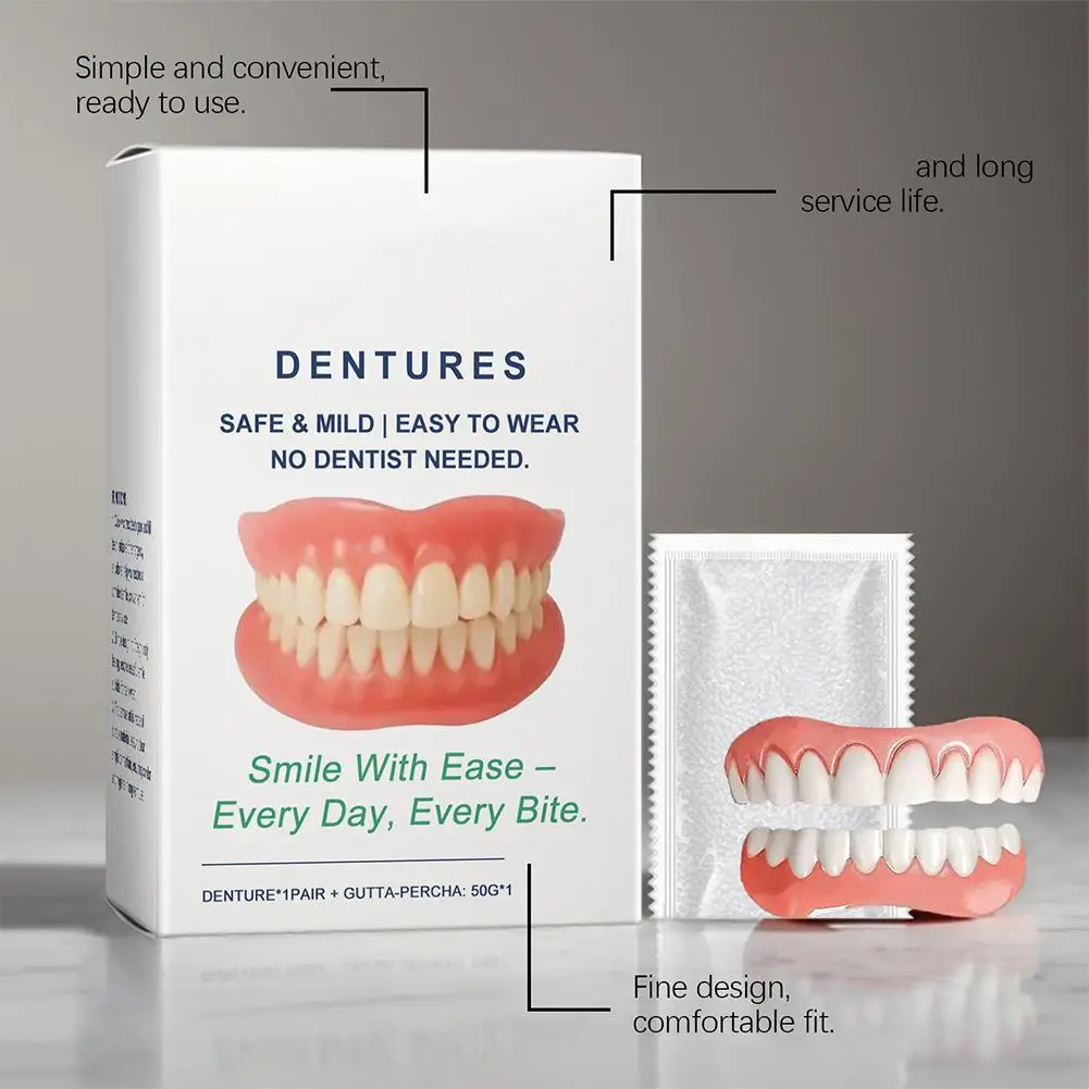 Silicone Denture Set Upper Lower Veneers False Teeth Braces Adjustable Perfect Smile Soft Comfortable Teeth Orthodontic Adults
Silicone Denture Set Upper Lower Veneers False Teeth Braces Adjustable Perfect Smile Soft Comfortable Teeth Orthodontic Adults