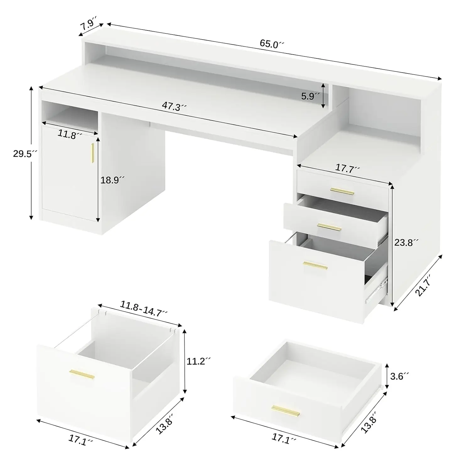 Computer Desk with 3 Drawer & Storage Shelves, Home Office Desk with File Drawer & Cabinet, Writing Study Table, Customized
Computer Desk with 3 Drawer & Storage Shelves, Home Office Desk with File Drawer & Cabinet, Writing Study Table, Customized