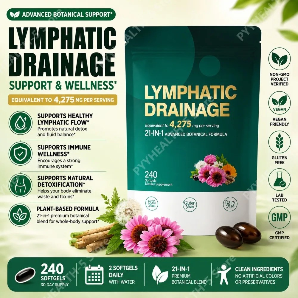 21-in-1 Lymphatic Support Softgels 4275mg Herbal Blend with Dandelion Burdock Turmeric 240 Count for Daily Wellness Men Women
21-in-1 Lymphatic Support Softgels 4275mg Herbal Blend with Dandelion Burdock Turmeric 240 Count for Daily Wellness Men Women