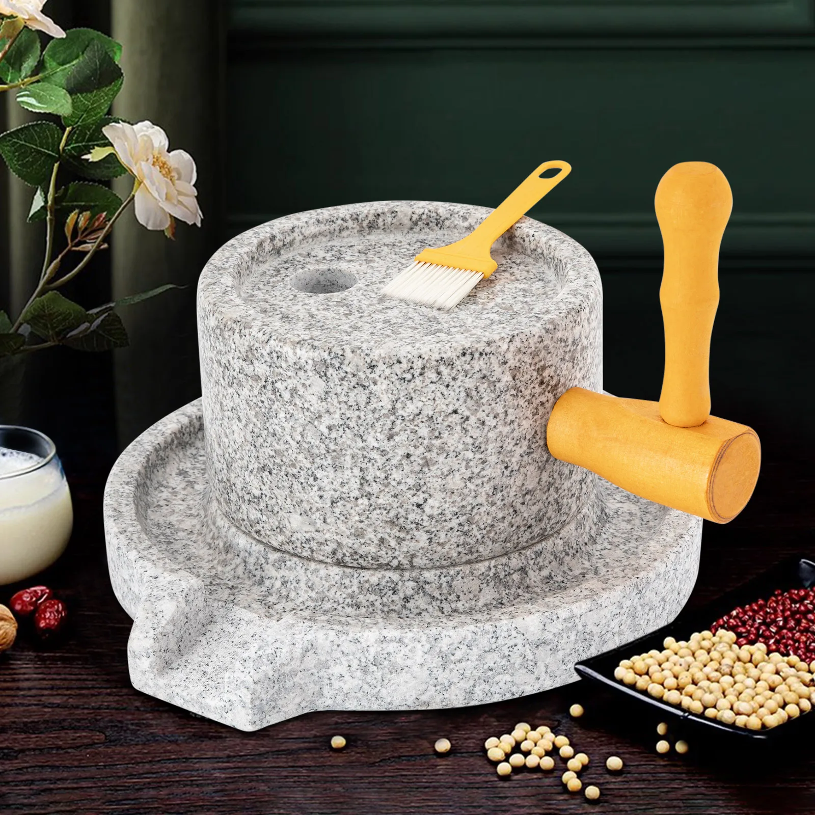 Manual Grain Mill with Granite Grinding Core, Wooden Handle, Dual Dry and Wet Grinding, Vintage Design for Home Use
Manual Grain Mill with Granite Grinding Core, Wooden Handle, Dual Dry and Wet Grinding, Vintage Design for Home Use