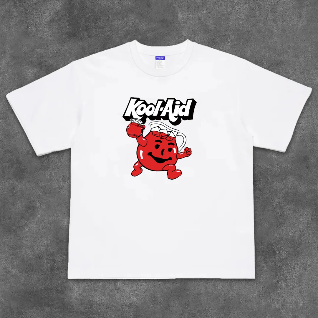 Мужская футболка с коротким рукавом - Kool-Aid - Для любителей напитков - Ретро-узор - Плотная ткань - Свободный крой - Рукав до локтя
Мужская футболка с коротким рукавом - Kool-Aid - Для любителей напитков - Ретро-узор - Плотная ткань - Свободный крой - Рукав до локтя