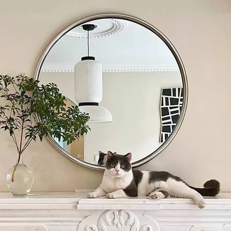Stainless steel vanity mirror round vanity mirror small wall-mounted decoration medieval creative bedroom bathroom bathroom
Stainless steel vanity mirror round vanity mirror small wall-mounted decoration medieval creative bedroom bathroom bathroom