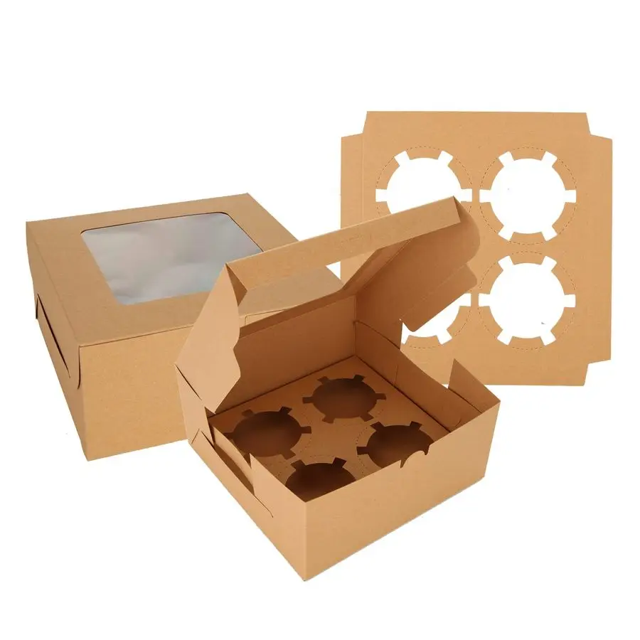 100Pcs Cupcake Boxes 4 Count Cupcake Containers 6x6x3 Inch Brown Cupcake Box Bulk for Cupcakes Muffins Cookies Pastries
100Pcs Cupcake Boxes 4 Count Cupcake Containers 6x6x3 Inch Brown Cupcake Box Bulk for Cupcakes Muffins Cookies Pastries