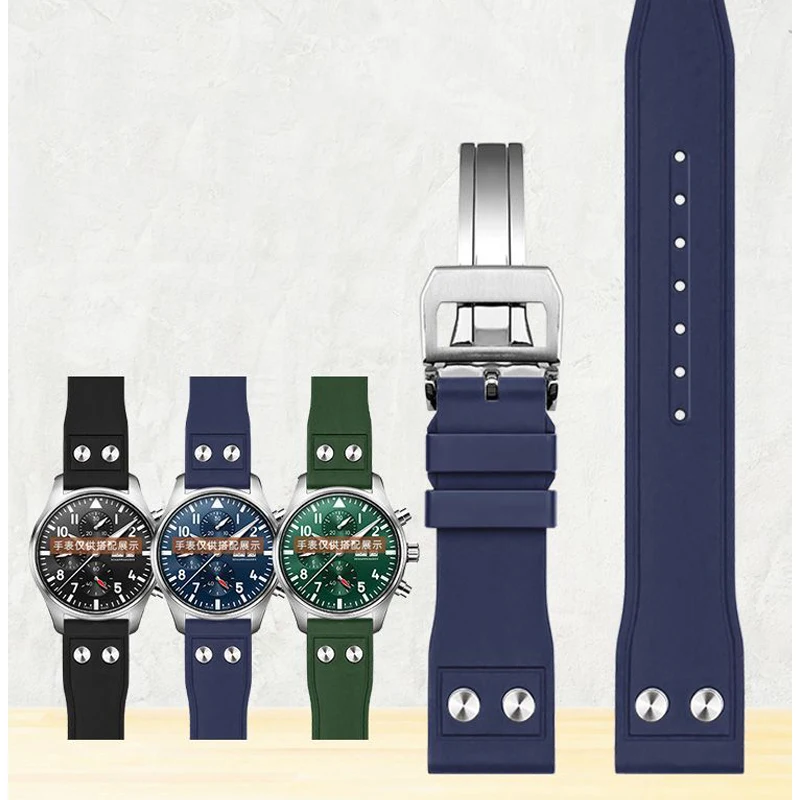 20mm 21mm 22mm Nature Soft Fluororubber FKM Rubber Watchband For IWC Strap Big Pilot Portofino TOP GUN Watch Band With Rivet
20mm 21mm 22mm Nature Soft Fluororubber FKM Rubber Watchband For IWC Strap Big Pilot Portofino TOP GUN Watch Band With Rivet