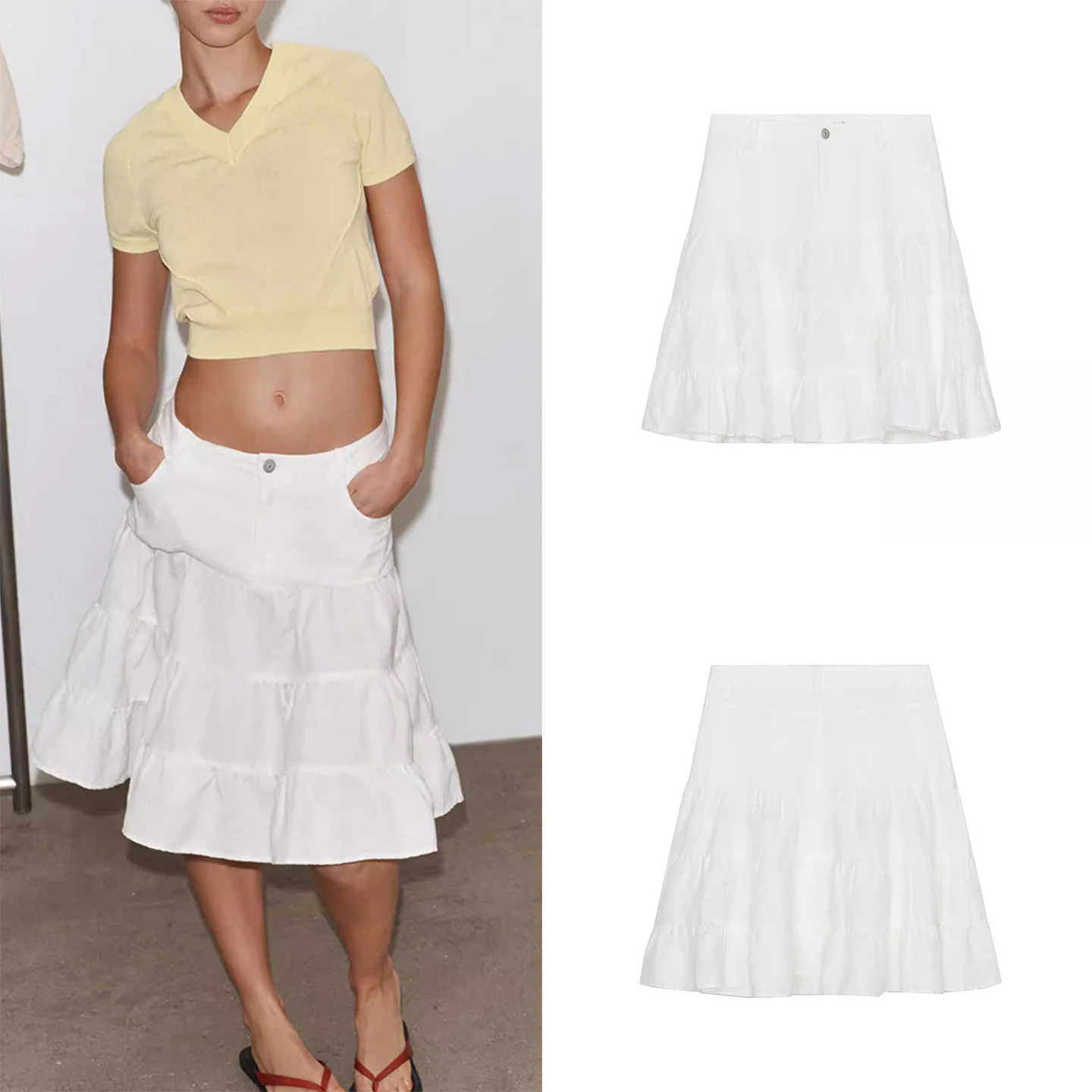 Women's Casual Layered Decorative Skirt Spring 2026 Fashion A-Line Midi Skirt with Pleated Design And Gathered Hemline
Women's Casual Layered Decorative Skirt Spring 2026 Fashion A-Line Midi Skirt with Pleated Design And Gathered Hemline