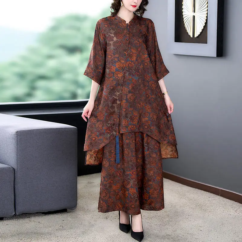 Large Size Vintage Printed Suit Fashion Loose Top Wide Leg Pants National Style Spring Shirt + Trousers Two-piece Outfits Z476
Large Size Vintage Printed Suit Fashion Loose Top Wide Leg Pants National Style Spring Shirt + Trousers Two-piece Outfits Z476