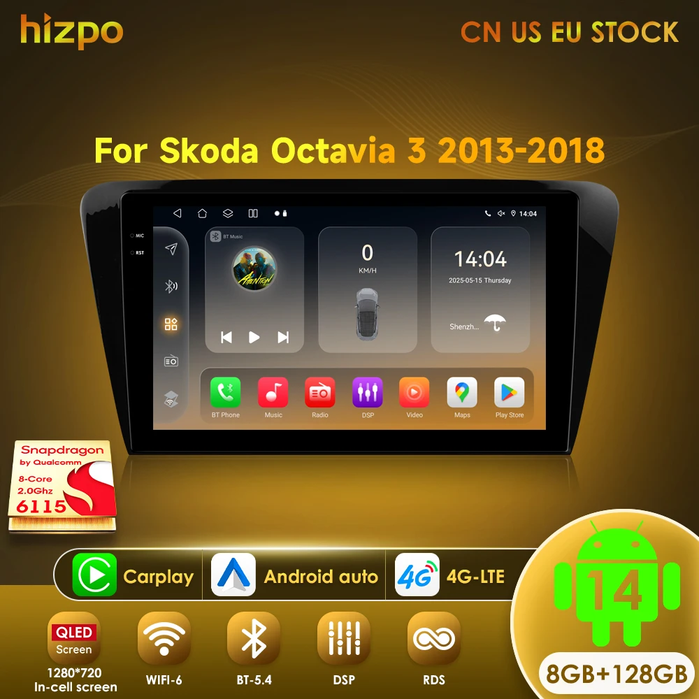 Hizpo Android 14 Car Radio Multimedia Video Player For Volkswagen Skoda Octavia 3 A7 2013-2018 Navigation Head Unit GPS Carplay
Hizpo Android 14 Car Radio Multimedia Video Player For Volkswagen Skoda Octavia 3 A7 2013-2018 Navigation Head Unit GPS Carplay