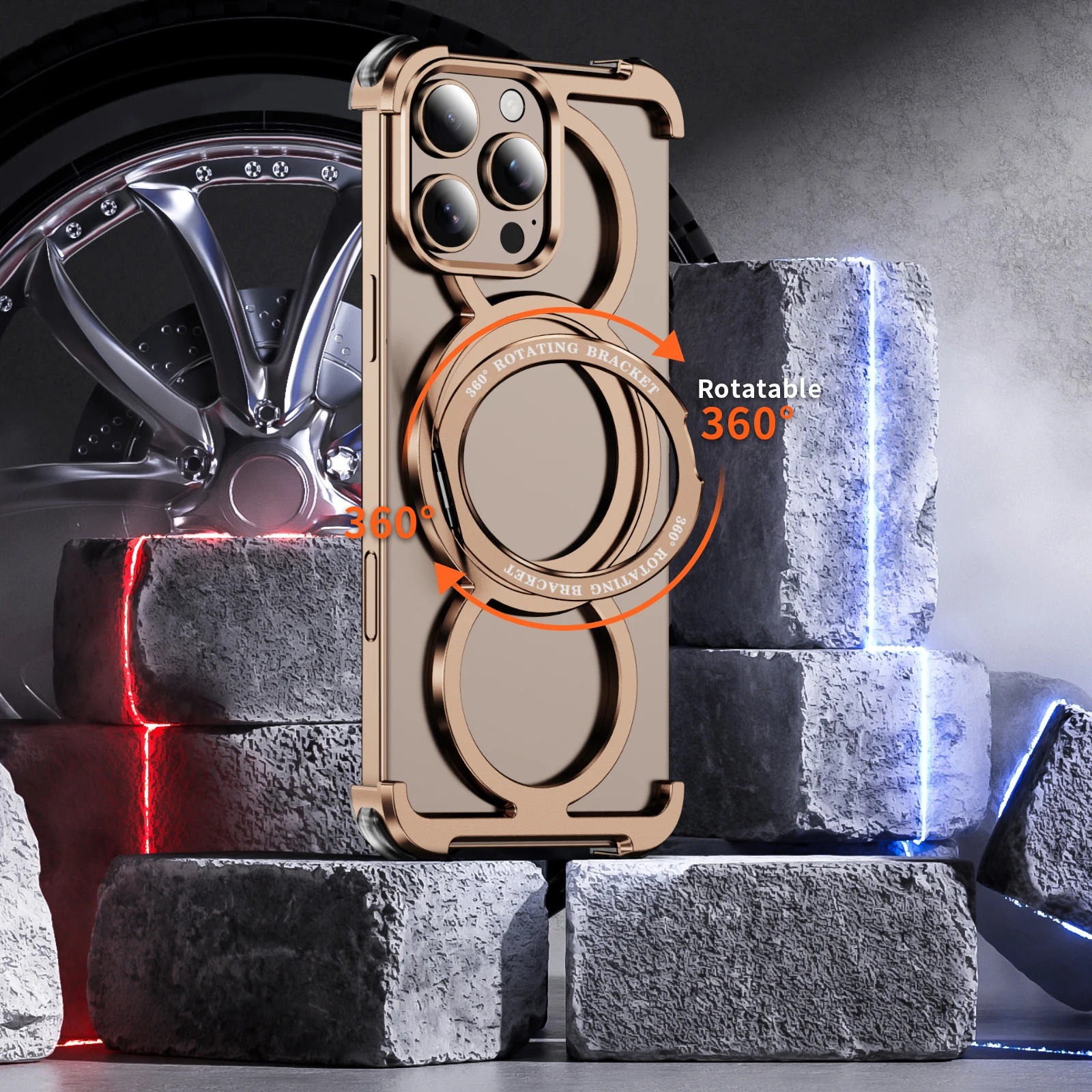 New type Aluminum alloy Metal Phone Case For iPhone15 16 13 14 Pro Max Shockproof Bumper 360° Rotation Holder Anti-falling Cover
New type Aluminum alloy Metal Phone Case For iPhone15 16 13 14 Pro Max Shockproof Bumper 360° Rotation Holder Anti-falling Cover