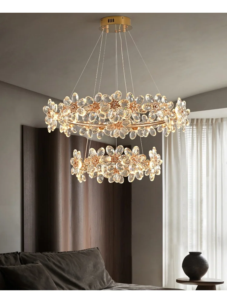 French luxury crystal lamp, new living room pendant light, simple cream style bedroom light, high-end dining room light
French luxury crystal lamp, new living room pendant light, simple cream style bedroom light, high-end dining room light