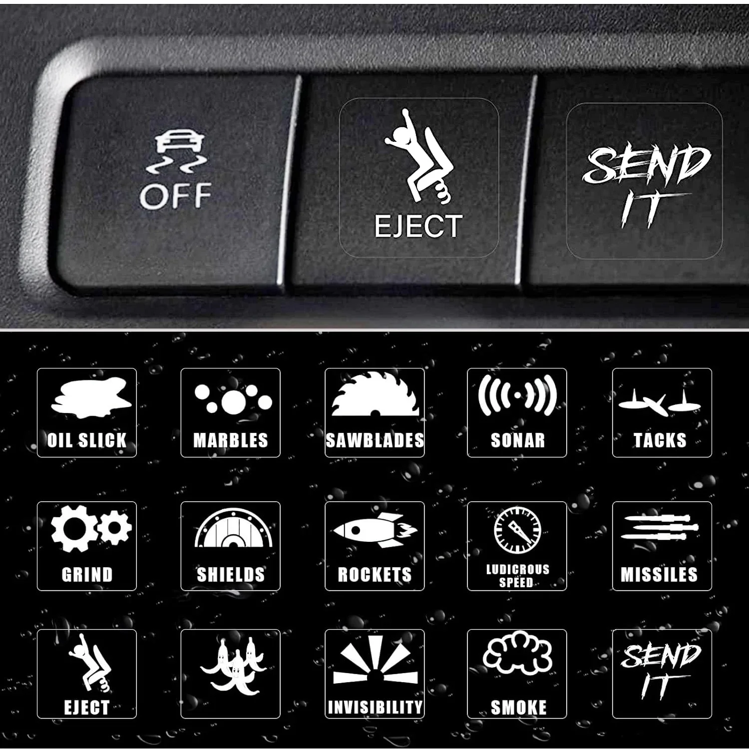 15 pieces/set Car Switch Button Sticker Universal For Car Truck Self-Adhesive Dashboard Console Decal Auto Interior Accessories
15 pieces/set Car Switch Button Sticker Universal For Car Truck Self-Adhesive Dashboard Console Decal Auto Interior Accessories
