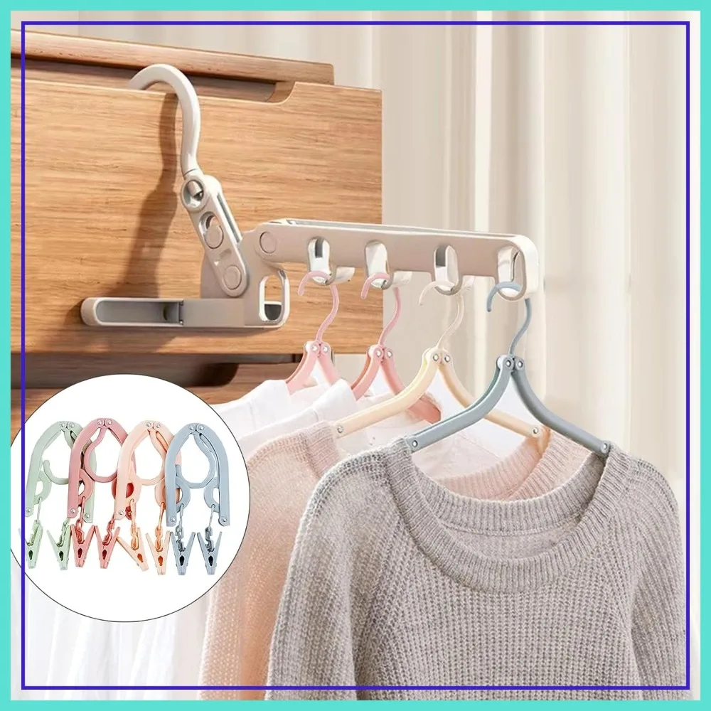 Portable Foldable Clothes Hanger, Plastic Travel Hangers with 5 Holes & Clips, Drying Rack for Travel (2 Racks+5 Hangers)
Portable Foldable Clothes Hanger, Plastic Travel Hangers with 5 Holes & Clips, Drying Rack for Travel (2 Racks+5 Hangers)