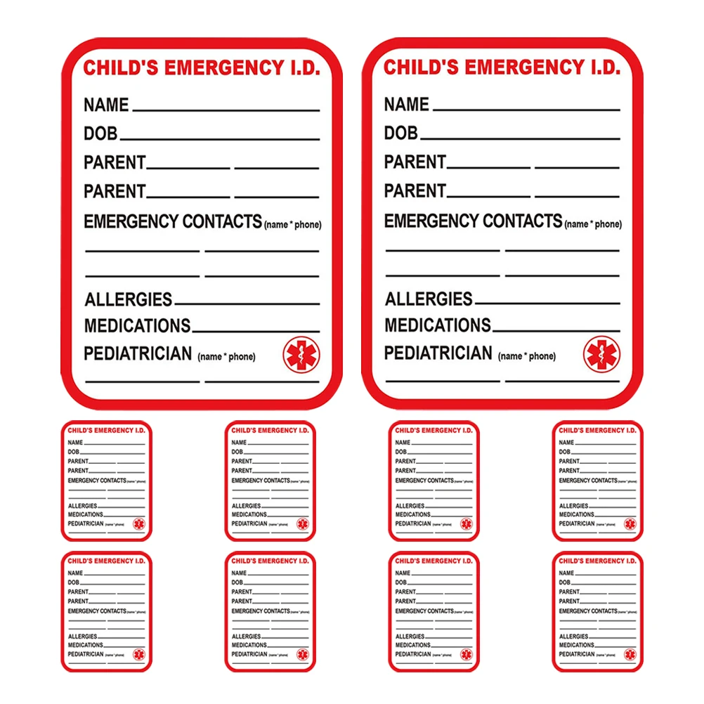 10 Pcs Medical Information Tags Car Seat Sticker Carseat Emergency Label Identification Baby Board Clothing Child
10 Pcs Medical Information Tags Car Seat Sticker Carseat Emergency Label Identification Baby Board Clothing Child