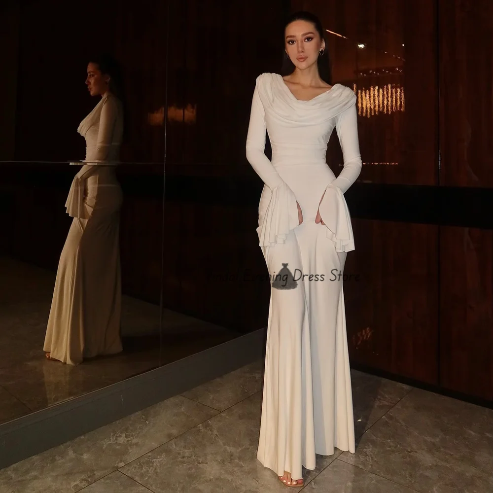 Vindal Vintage Mermaid Prom Dresses Long Shoulder Cowl Neck Floor-Length Sweep Train Sexy Wedding Prom Party Gowns Vestidos
Vindal Vintage Mermaid Prom Dresses Long Shoulder Cowl Neck Floor-Length Sweep Train Sexy Wedding Prom Party Gowns Vestidos