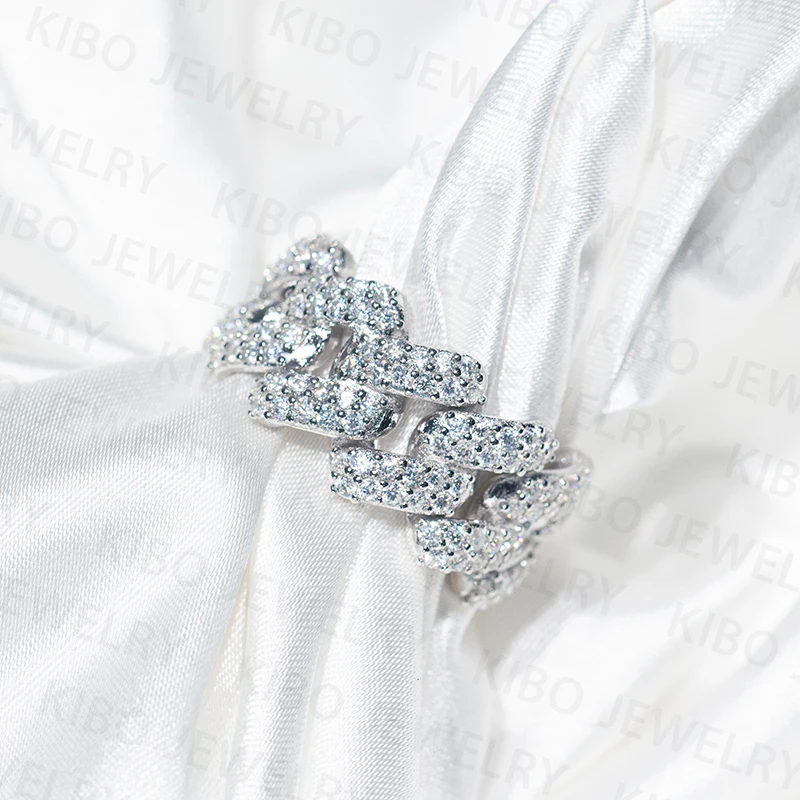 KIbo Jewelry 925 Sterling silver fashion rings woman 2-3mm Moissanite Cuban Ring
KIbo Jewelry 925 Sterling silver fashion rings woman 2-3mm Moissanite Cuban Ring