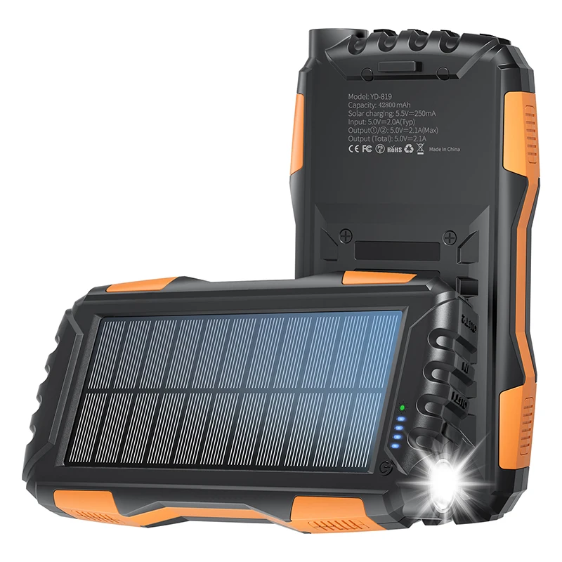 Waterproof Solar Power Bank 42800mAh 2 USB Fast Charging Portable Charger Powerbank for iPhone Samsung Xiaomi External Battery
Waterproof Solar Power Bank 42800mAh 2 USB Fast Charging Portable Charger Powerbank for iPhone Samsung Xiaomi External Battery