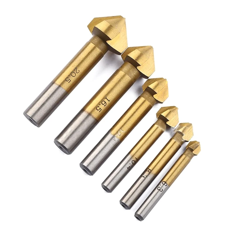 6Pcs Industrial Countersink Drill Bit Set 3 Flutes Counter Sink Woodworking Drill Bits Metal Working Chamfering Cutter
6Pcs Industrial Countersink Drill Bit Set 3 Flutes Counter Sink Woodworking Drill Bits Metal Working Chamfering Cutter