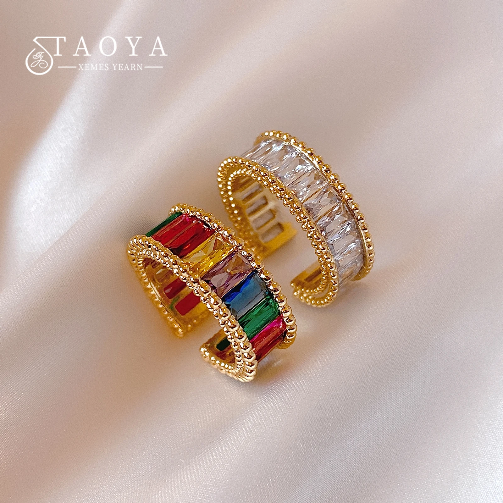 2025 New Luxury Zircon Gold Color Open Rings Korean Fashion Jewelry Party High Sense Accessories For Women's Exquisite Gifts
2025 New Luxury Zircon Gold Color Open Rings Korean Fashion Jewelry Party High Sense Accessories For Women's Exquisite Gifts
