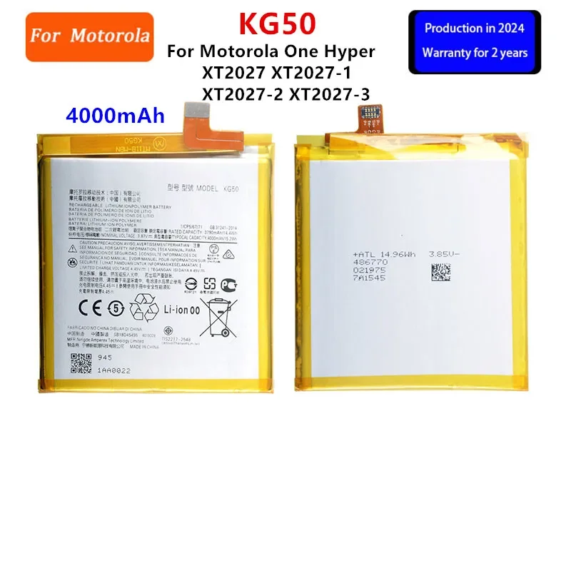 100% Original KG50 4000mAh Battery For Motorola Moto One Hyper XT2027 XT2027-1 XT2027-2 XT2027-3 Phone Batteries
100% Original KG50 4000mAh Battery For Motorola Moto One Hyper XT2027 XT2027-1 XT2027-2 XT2027-3 Phone Batteries