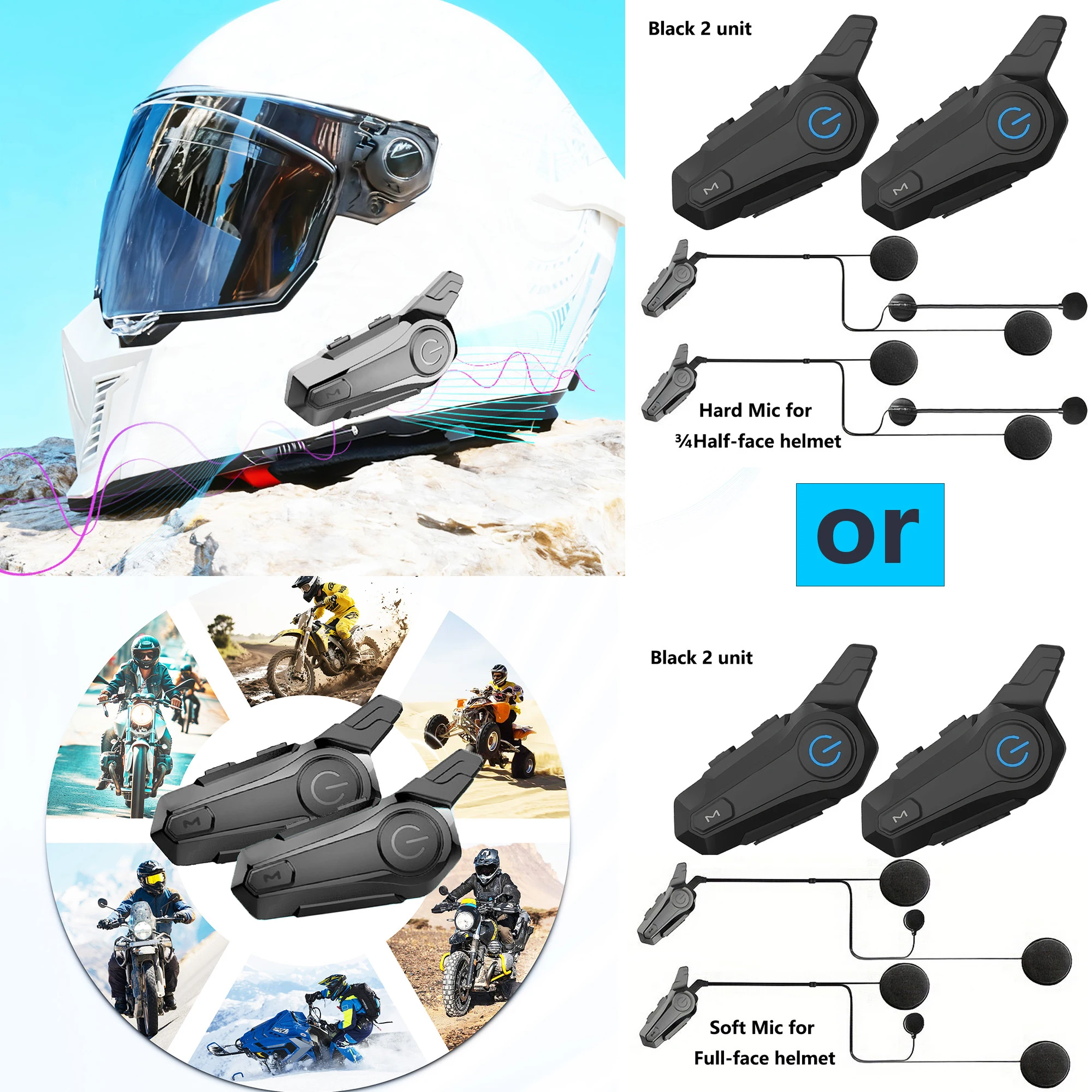 Motorcycle Double 1000M Intercom Helmet Headset Bluetooth 5.3 Waterproof and Dustproof 1000Mah 20H Battery Life Intercom Headset
Motorcycle Double 1000M Intercom Helmet Headset Bluetooth 5.3 Waterproof and Dustproof 1000Mah 20H Battery Life Intercom Headset