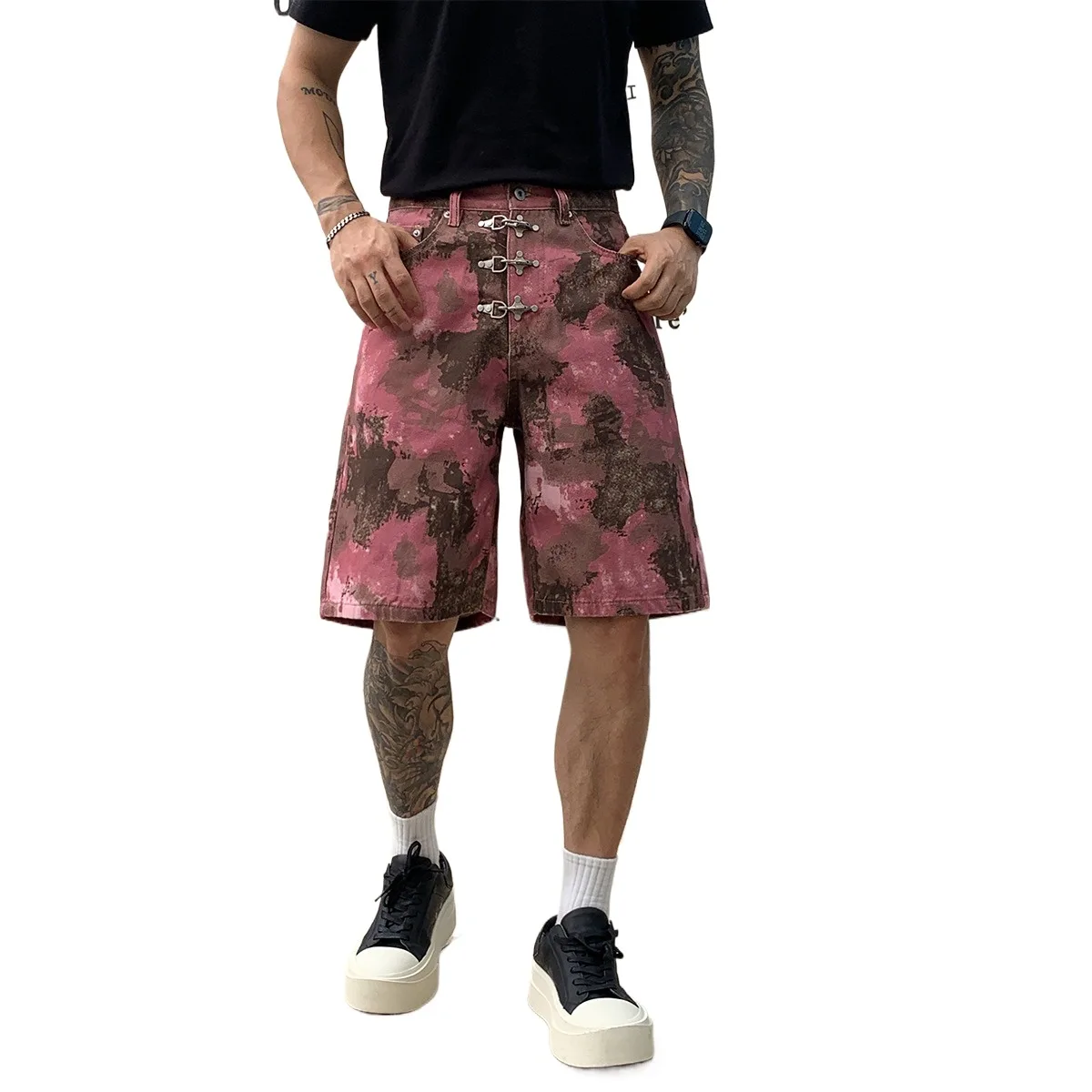 Men's Fashion Camouflage Hip Hop Short Jeans High Streetwear Loose Fit Vibe Style Denim Shorts With Hook-and-Eye Closure
Men's Fashion Camouflage Hip Hop Short Jeans High Streetwear Loose Fit Vibe Style Denim Shorts With Hook-and-Eye Closure