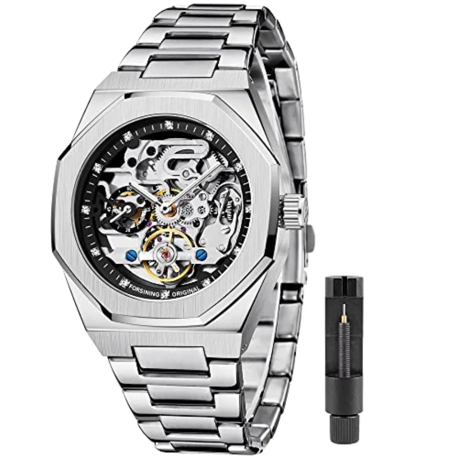 Mechanical Mens Watches Fashion Automatic Male Clock Blue Stainless Steel Waterproof Business Skeleton Watch…
Mechanical Mens Watches Fashion Automatic Male Clock Blue Stainless Steel Waterproof Business Skeleton Watch…