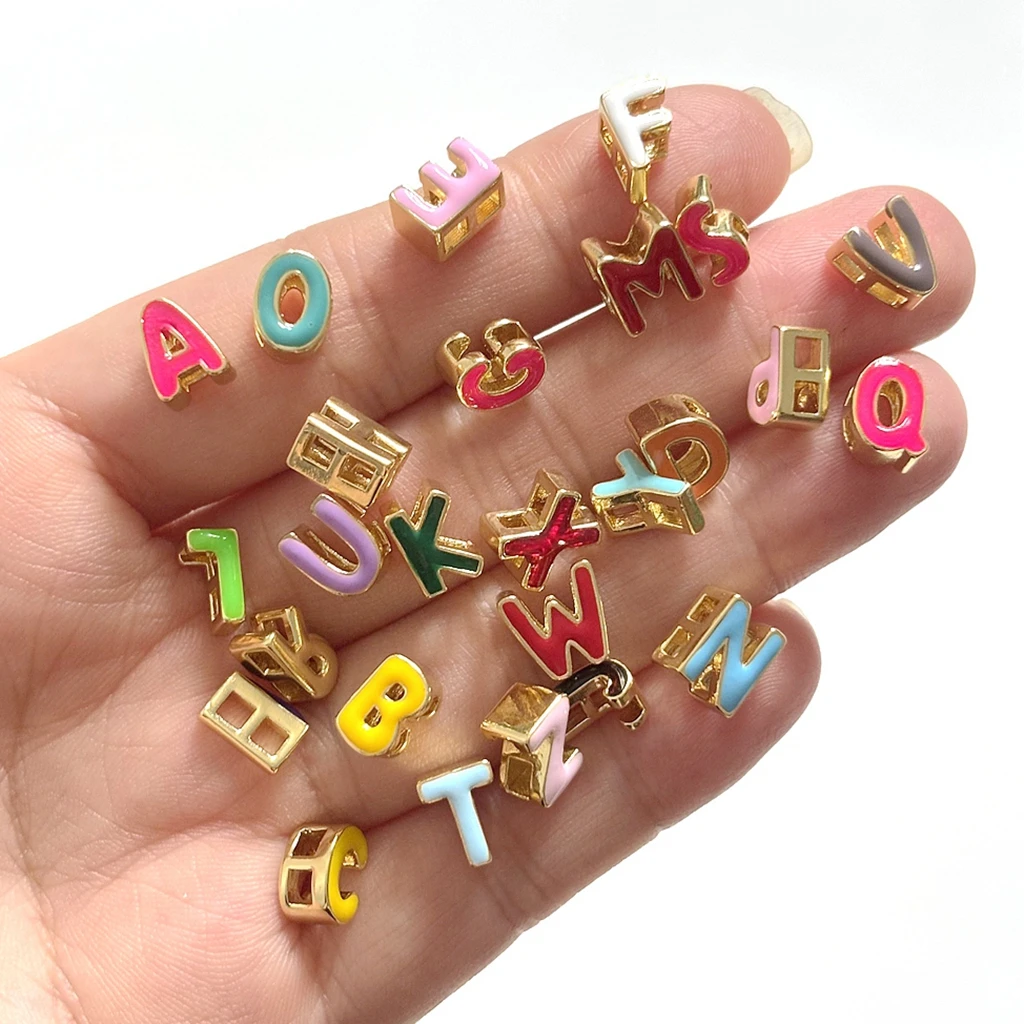 10Pcs/New Colorful A-Z Initial Alphabet 3D Bubble Letters Gold Plated Drip Oil Fashionable Jewelry Pendants Charms
10Pcs/New Colorful A-Z Initial Alphabet 3D Bubble Letters Gold Plated Drip Oil Fashionable Jewelry Pendants Charms