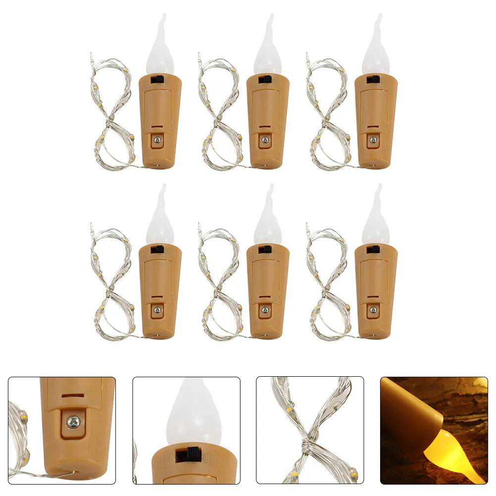 6Pcs Empty Bottle Lamp Wine Bottle Light Strip with Elegant Resin Stopper Battery Powered String Light for Creative Home Bar
6Pcs Empty Bottle Lamp Wine Bottle Light Strip with Elegant Resin Stopper Battery Powered String Light for Creative Home Bar