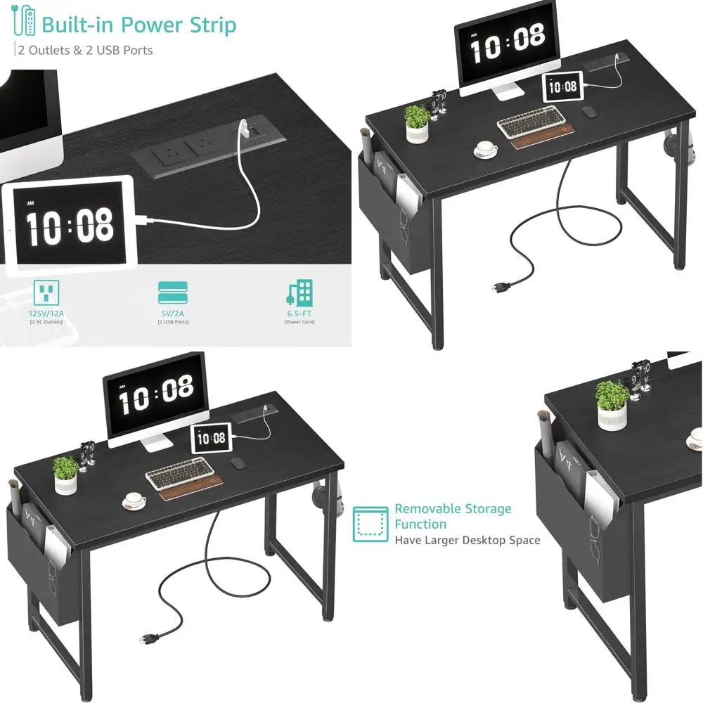 39 inch Computer Desk with Power Outlet, 40 inch Teen Study Table Home Office Work Writing Desks with Charging Station Outlets B
39 inch Computer Desk with Power Outlet, 40 inch Teen Study Table Home Office Work Writing Desks with Charging Station Outlets B