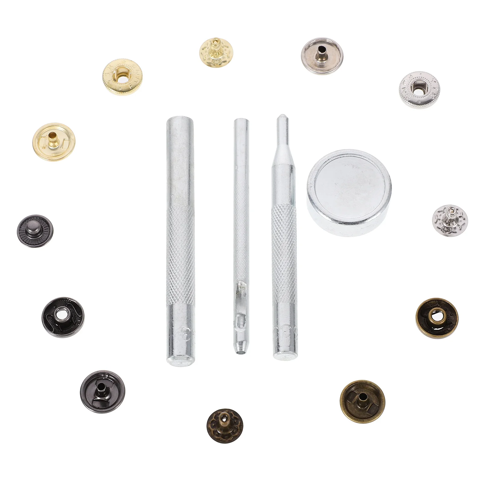 1 Box Four-Panel Snap Button Set No-Sew Iron Clothes Replacement Buttons DIY Crafts Fasteners Sewing Accessories 
1 Box Four-Panel Snap Button Set No-Sew Iron Clothes Replacement Buttons DIY Crafts Fasteners Sewing Accessories