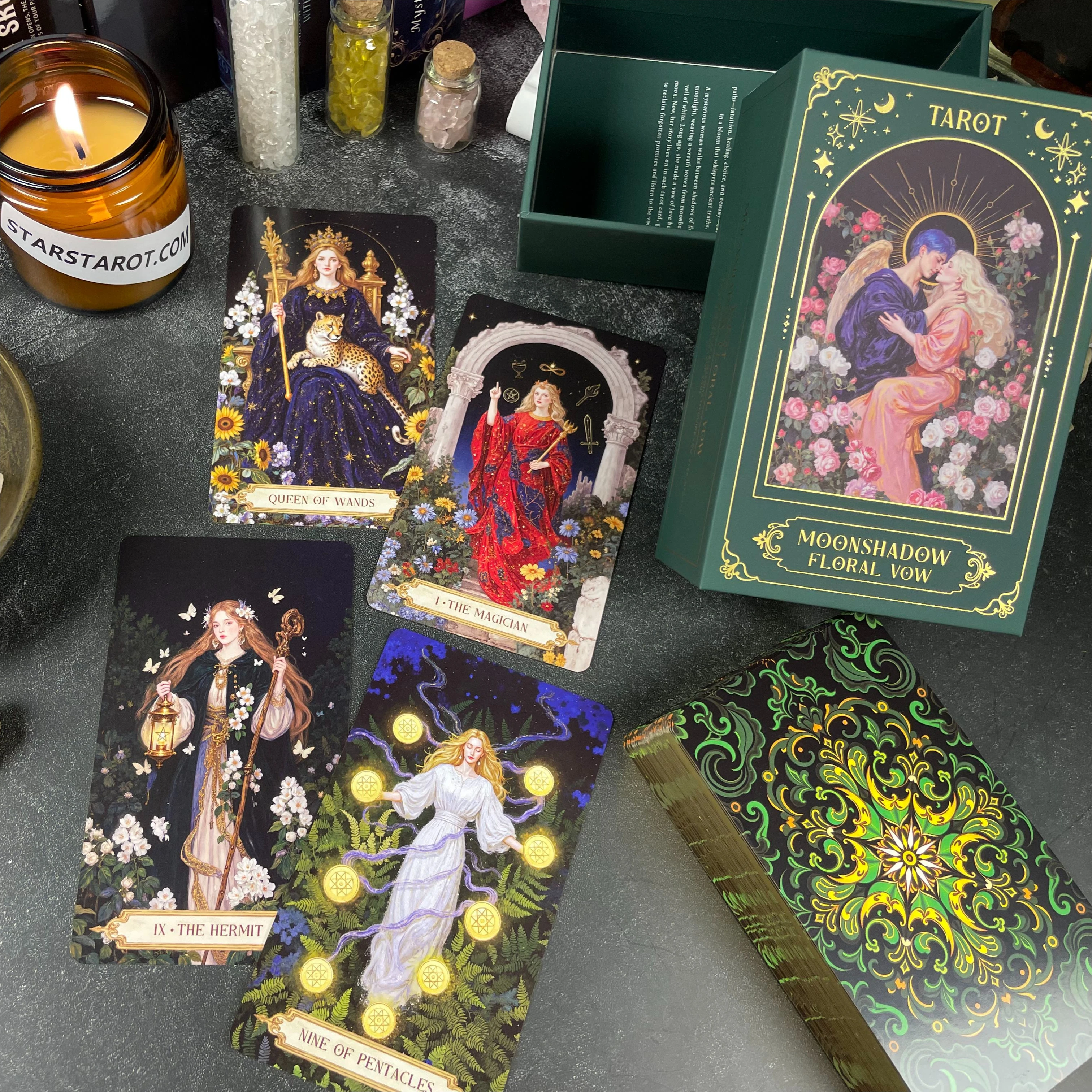 Новые роскошные карты Таро Moonshadow с цветочным принтом и путеводителем, оригинальные 12x7 см, Оракул, Таро Райдер Уэйт для начинающих со сборами
Новые роскошные карты Таро Moonshadow с цветочным принтом и путеводителем, оригинальные 12x7 см, Оракул, Таро Райдер Уэйт для начинающих со сборами