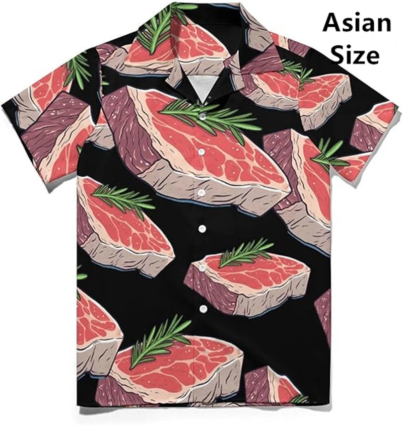 Delicious Food Graphic Hawaiian Mens Shirt Meat Beef 3D Print Blouses Streetwear Button Lapel Tops Aloha Shirts Funny Clothes
Delicious Food Graphic Hawaiian Mens Shirt Meat Beef 3D Print Blouses Streetwear Button Lapel Tops Aloha Shirts Funny Clothes