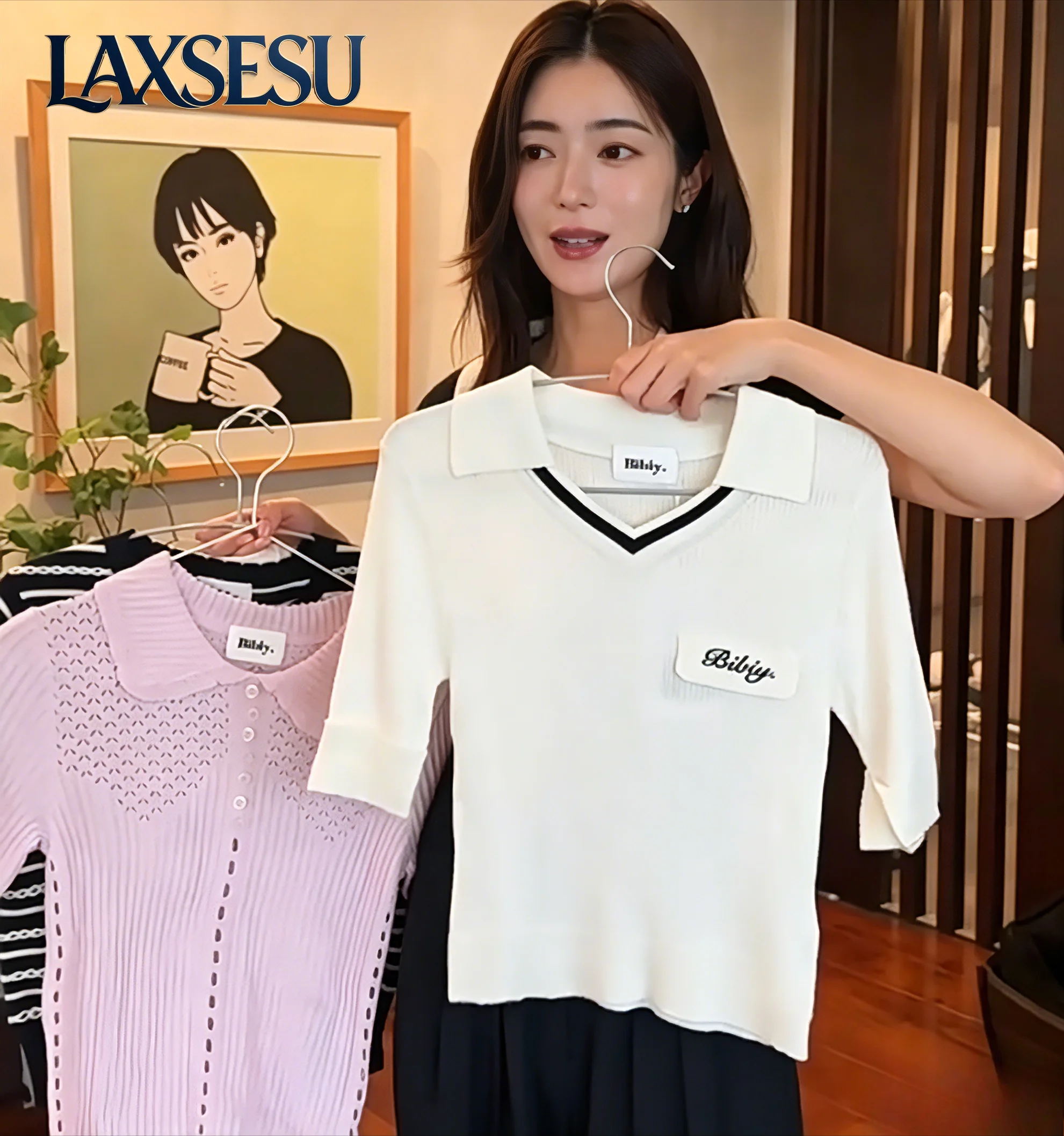 Summer New V-neck T-shirt Japanese Style Versatile Girl Short Sleeve T-shirts Retro Chest Color Blocked Knitted Top for Women
Summer New V-neck T-shirt Japanese Style Versatile Girl Short Sleeve T-shirts Retro Chest Color Blocked Knitted Top for Women