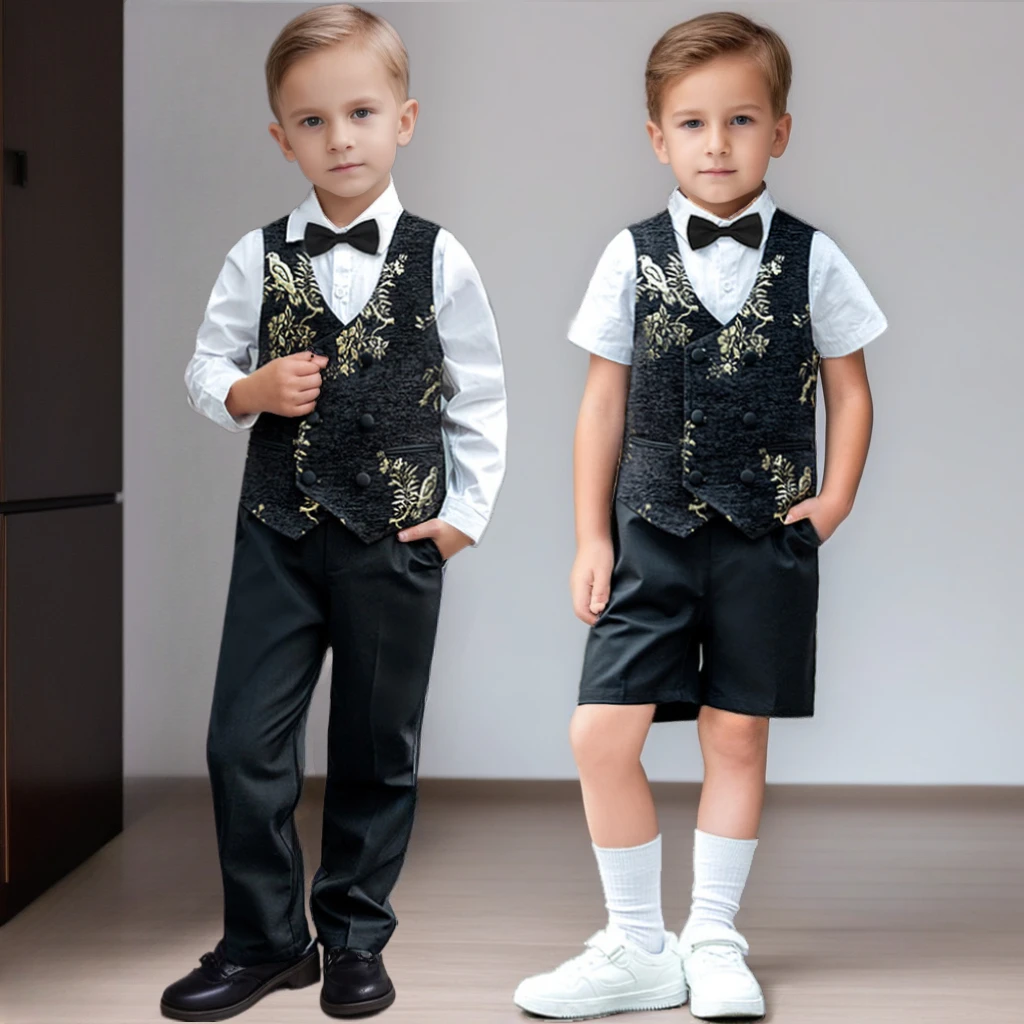 Trendy Kids Suit Set 2025 Spring/Summer Vintage Embroidered Vest Outfit for Boys 2-14 Y School Host Recital Performance Costume
Trendy Kids Suit Set 2025 Spring/Summer Vintage Embroidered Vest Outfit for Boys 2-14 Y School Host Recital Performance Costume